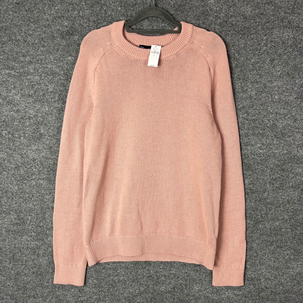 NEW Gap Sweater Mens Small Pink New Crewneck Cotton Knit